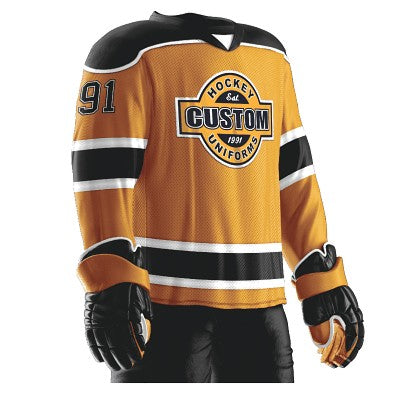 Blank Yellow Hockey Jersey With Shoulder Yoke  Hockey jersey, Jersey,  Custom hockey jerseys
