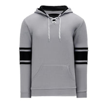 A1845-920 Heather Grey/Black Blank Hoodie Sweatshirt