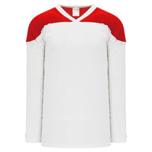 H6100-209 White/Red Practice Style Blank Hockey Jerseys