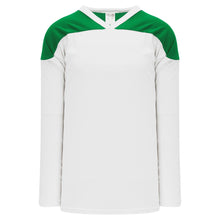 H6100-211 White/Kelly Practice Style Blank Hockey Jerseys