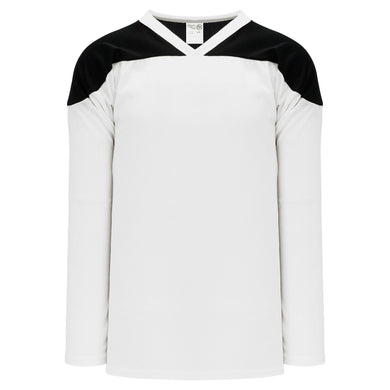H6100-222 White/Black Practice Style Blank Hockey Jerseys