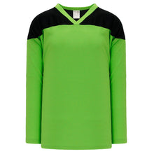 H6100-269 Lime Green/Black Practice Style Blank Hockey Jerseys