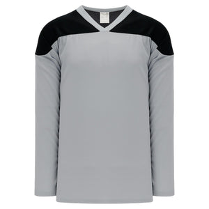H6100-822 Grey/Black Practice Style Blank Hockey Jerseys