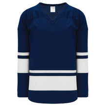 H6400-216 Navy/White League Style Blank Hockey Jerseys