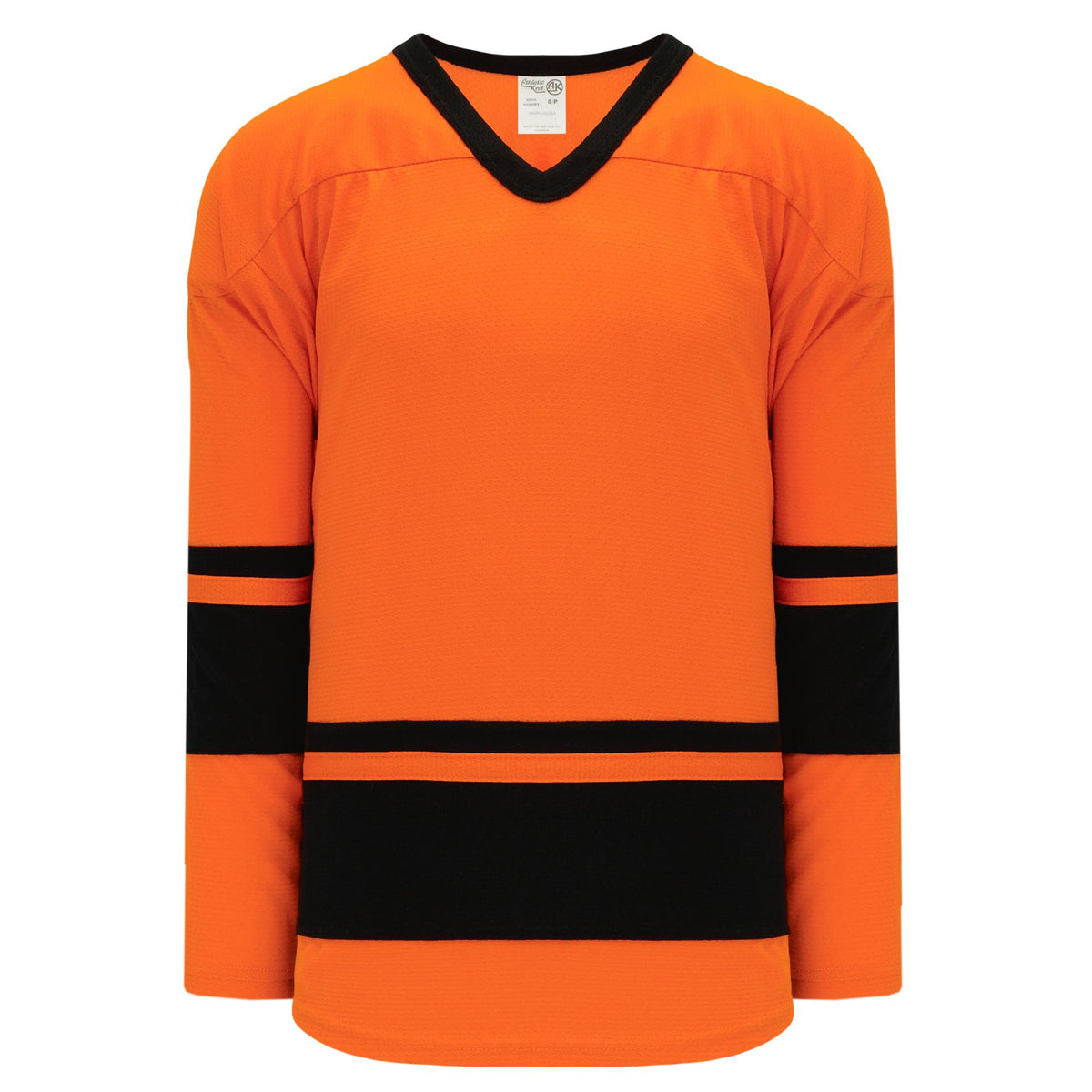 H6100-263 Orange/Black Practice Style Blank Hockey Jerseys Youth Medium