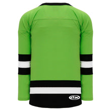 H6500-107 Lime Green/Black/White League Style Blank Hockey Jerseys