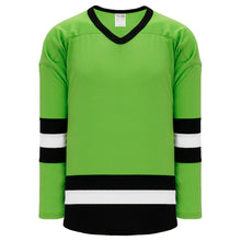 H6500-107 Lime Green/Black/White League Style Blank Hockey Jerseys