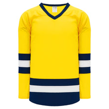 H6500-255 Maize/Navy/White League Style Blank Hockey Jerseys