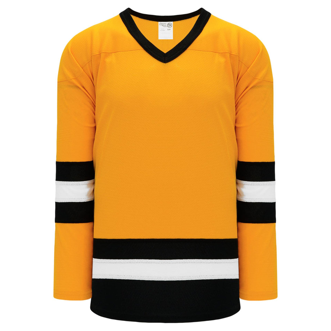 H6500-329 Gold/Black/White League Style Blank Hockey Jerseys
