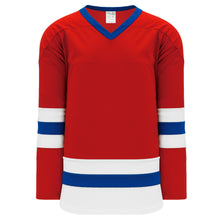 H6500-344 Red/White/Royal League Style Blank Hockey Jerseys