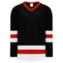 H6500-348 Black/White/Red League Style Blank Hockey Jerseys