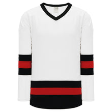 H6500-415 White/Black/Red League Style Blank Hockey Jerseys