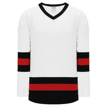H6500-415 White/Black/Red League Style Blank Hockey Jerseys