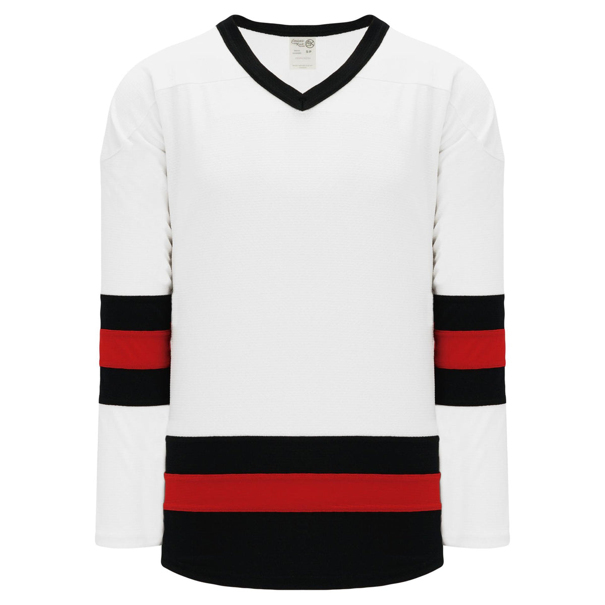 H6500-627 White/Black/Grey League Style Blank Hockey Jerseys Youth XL