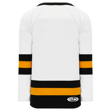 H6500-436 White/Black/Gold League Style Blank Hockey Jerseys