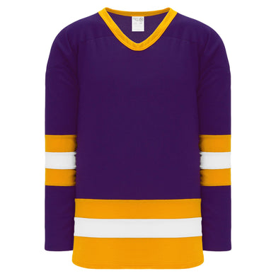 H6500-441 Purple/Gold/White League Style Blank Hockey Jerseys
