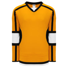 H7000-329 Gold/White/Black League Style Blank Hockey Jerseys