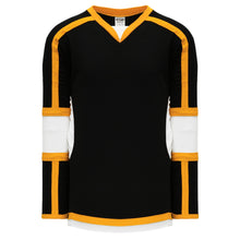 H7000-437 Black/White/Gold League Style Blank Hockey Jerseys