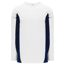 H7100-217 White/Navy League Style Blank Hockey Jerseys