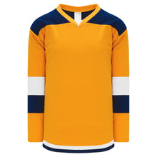 H7400-431 Gold/Navy/White League Style Blank Hockey Jerseys