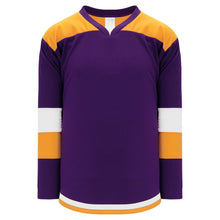 H7400-441 Purple/Gold/White League Style Blank Hockey Jerseys