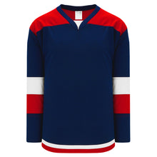 H7400-764 Navy/Red/White League Style Blank Hockey Jerseys
