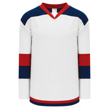 H7400-765 White/Navy/Red League Style Blank Hockey Jerseys