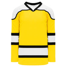 H7500-256 Maize/White/Black League Style Blank Hockey Jerseys