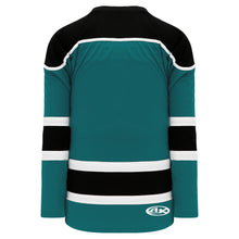 H7500-457 Teal/Black/White League Style Blank Hockey Jerseys