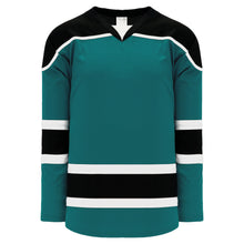 H7500-457 Teal/Black/White League Style Blank Hockey Jerseys