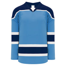H7500-475 Sky/Navy/White League Style Blank Hockey Jerseys