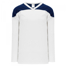 H6100-217 White/Navy Blank Practice Jerseys