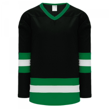 H6500-435 Black/Kelly/White League Style Blank Hockey Jerseys