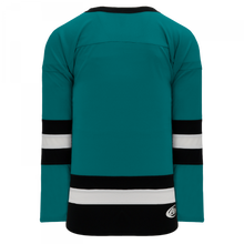 H6500-457 Teal/Black/White League Style Blank Hockey Jerseys