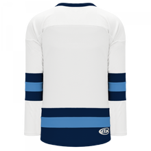 H6500-474 White/Navy/Sky League Style Blank Hockey Jerseys