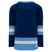H6500-761 Navy/Sky/White League Style Blank Hockey Jerseys