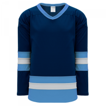 H6500-761 Navy/Sky/White League Style Blank Hockey Jerseys