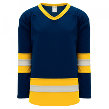 H6500-766 Navy/Gold/White League Style Blank Hockey Jerseys