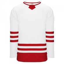 H8000-209 White/Red League Style Blank Hockey Jerseys