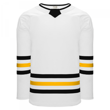 H8000-353 White/Black/Gold League Style Blank Hockey Jerseys