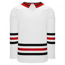 H8000-415 White/Black/Red League Style Blank Hockey Jerseys
