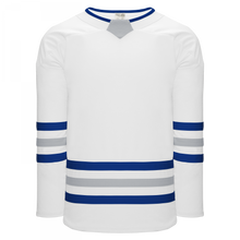 H8000-455 White/Royal/Grey League Style Blank Hockey Jerseys