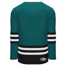 H8000-457 Teal/Black/White League Style Blank Hockey Jerseys