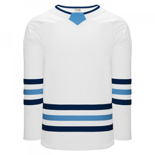 H8000-474 White/Navy/Sky League Style Blank Hockey Jerseys