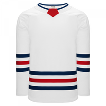 H8000-765 White/Navy/Red League Style Blank Hockey Jerseys