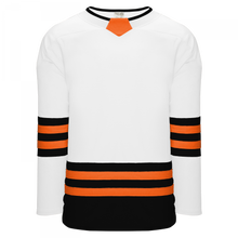 H8000-833 White/Black/Orange League Style Blank Hockey Jerseys