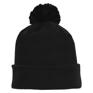 A1830-001 Black Blank Hockey Beanie Hat