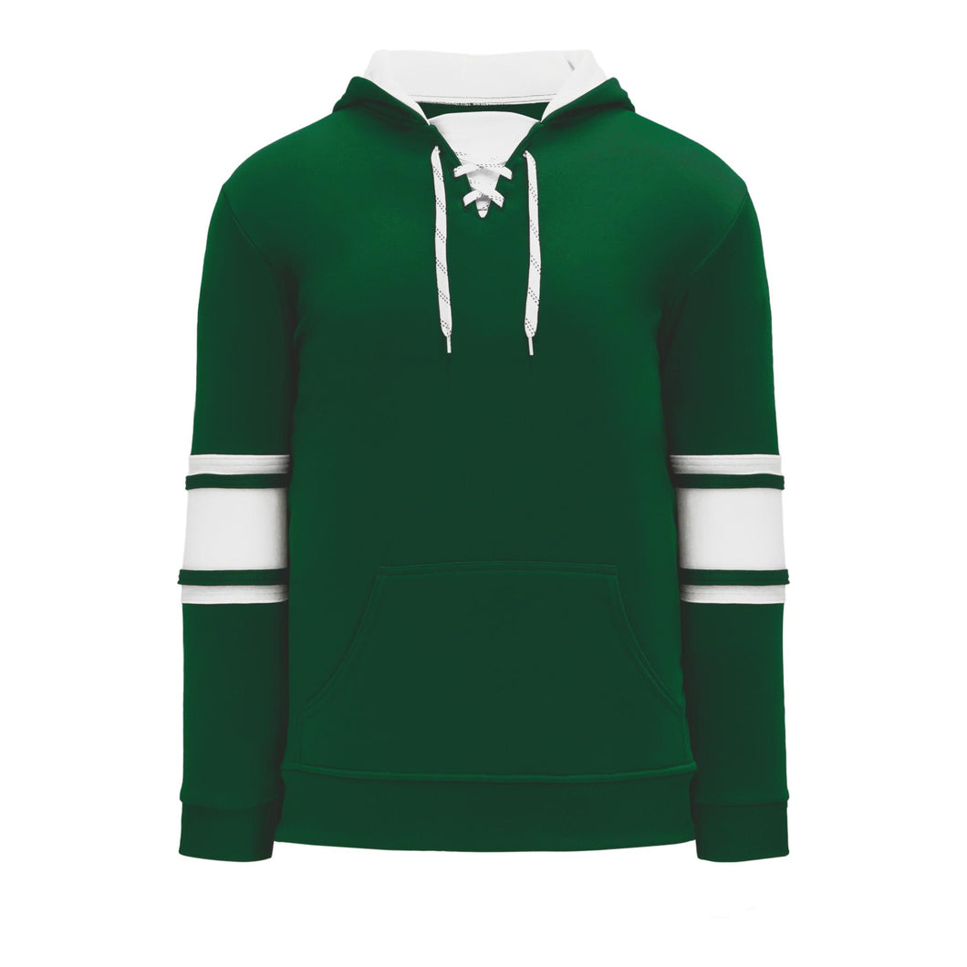 A1845-260 Dark Green/White Blank Hoodie Sweatshirt