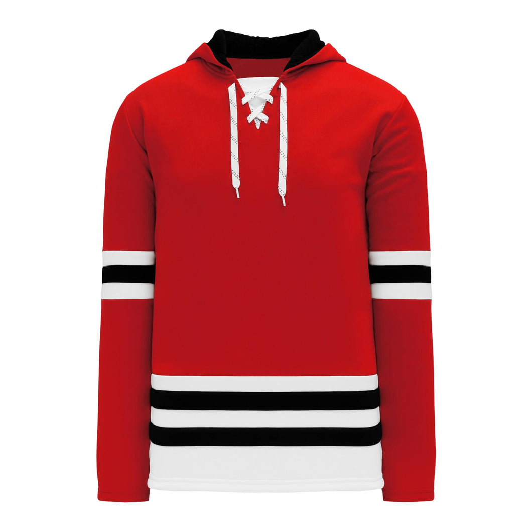 Athletic Knit (AK) A1850-304 Chicago Blackhawks Blank Hockey Lace Hoodie Sweatshirt Adult Large