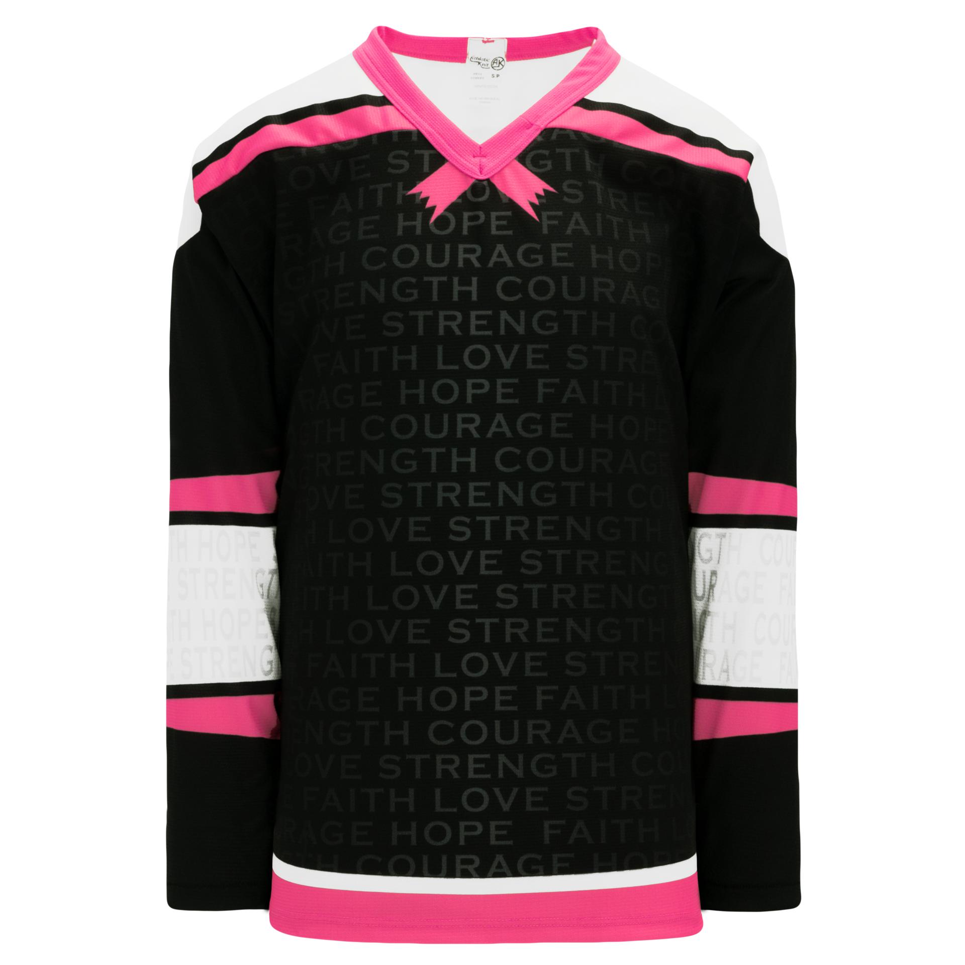 Breast Cancer Awareness Butterfly White Charity Hockey Jersey
